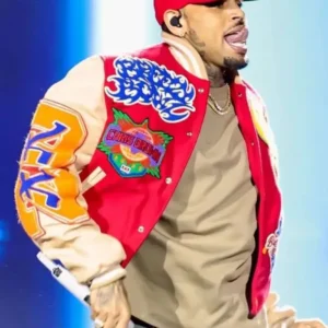 Chris Brown Breezy Bowl XX Varsity Jacket Front Look