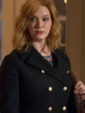 Christina Hendricks Black Peacoat