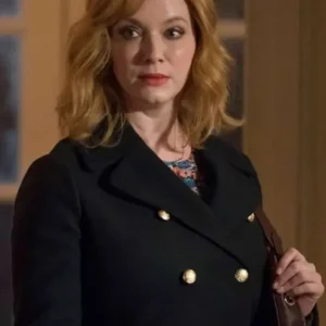 Christina Hendricks Black Peacoat
