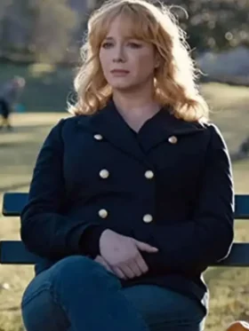 Christina Hendricks Black Peacoat