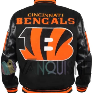 Cincinnati Bengals Mashup Rib Varsity Wool-Leather Jacket back van