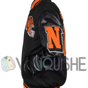 Cincinnati Bengals Mashup Rib Varsity Wool-Leather Jacket left van