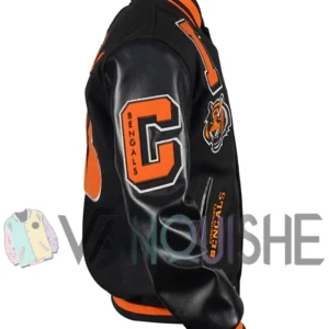Cincinnati Bengals Mashup Rib Varsity Wool-Leather Jacket right van