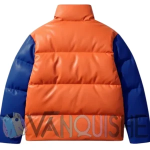 Color Block Quilted Puffer Jacket back shoot van