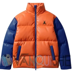 Color Block Quilted Puffer Jacket front shoot van