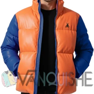 Color Block Quilted Puffer Jacket front van