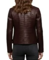 Crocodile Pattern Leather Moto Jacket Back Look