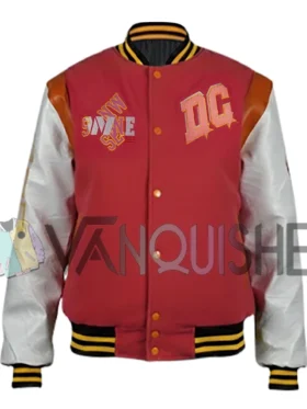 DC Proper Washington Commanders Pink Cropped Varsity Jacket front van