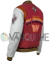 DC Proper Washington Commanders Pink Cropped Varsity Jacket left back van