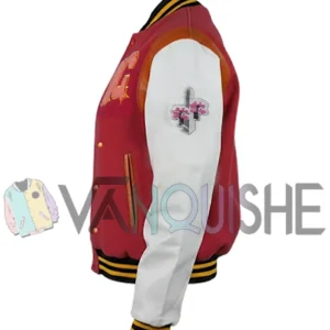 DC Proper Washington Commanders Pink Cropped Varsity Jacket left van