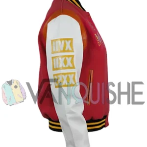 DC Proper Washington Commanders Pink Cropped Varsity Jacket right van