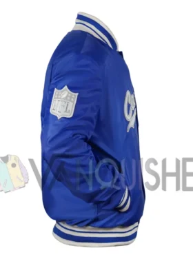 Dallas Cowboys Gray and White Rib Bomber Blue Jacket