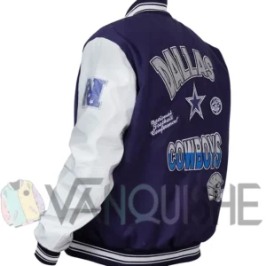 Dallas Cowboys Turn It Up Classic Rib Varsity Jacket Back Look