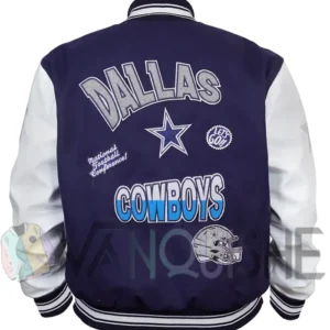 Dallas Cowboys Turn It Up Classic Rib Varsity Jacket Back Look