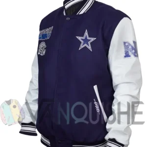 Dallas Cowboys Turn It Up Classic Rib Varsity Jacket Front Look