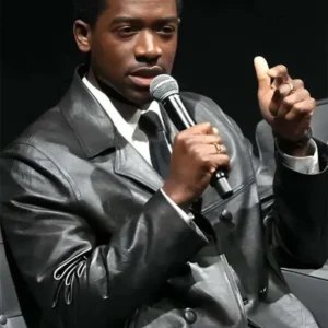 Damson Idris F1 Special Screening Leather Blazer Front Look