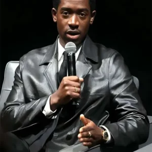 Damson Idris F1 Special Screening Leather Blazer Front Look