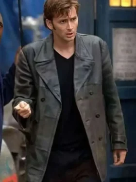 David Tennant Doctor Who Leather Peacoat
