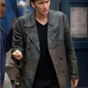 David Tennant Doctor Who Leather Peacoat
