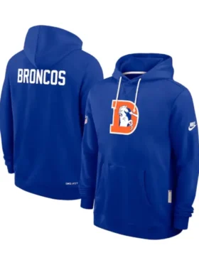 Denver Broncos Pullover Hoodie front and Back look