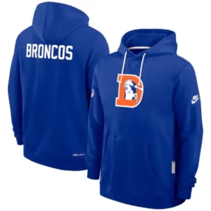 Denver Broncos Pullover Hoodie front and Back look