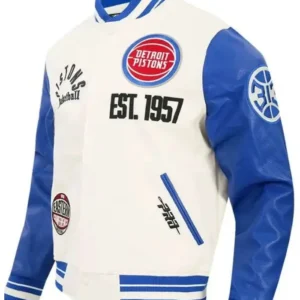 Detroit Pistons Varsity Jacket Front Look