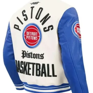Detroit Pistons Varsity Jacket Back Look