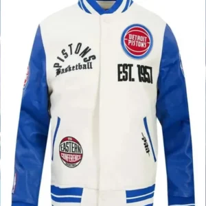 Detroit Pistons Varsity Jacket Front Look