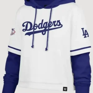 Dodgers ’47 White and Royal Blue Hoodie Front look