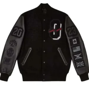 Drake For All The Dogs OVO Varsity Jacket Front Look