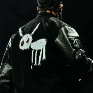 Drake For All The Dogs OVO Varsity Jacket Back Look