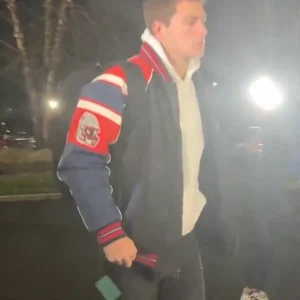 Drake Maye Leather Patriots Jacket