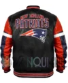 Drake Maye Leather Patriots Jacket back