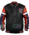 Drake Maye Leather Patriots Jacket front
