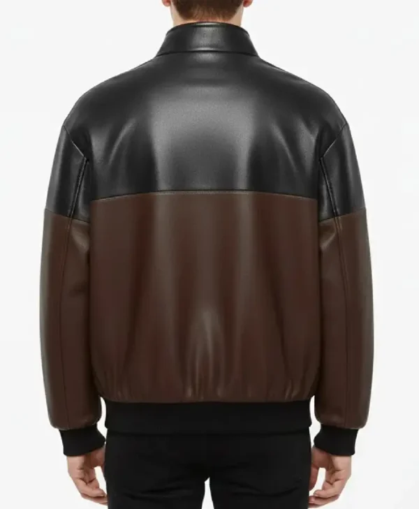 Dual Tone Leather Bomber Jacket – Vanquishe Stylish Wear