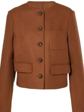 Edie Falco Mayor of Kingstown Brown Jacket Front Look