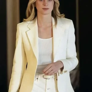 Elizabeth Debicki The Adventures of Cliff Booth White Blazer Front Look