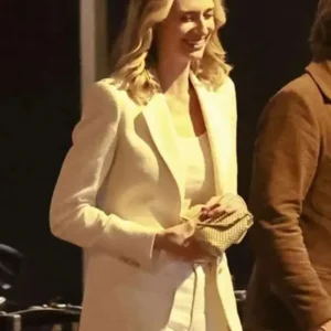 Elizabeth Debicki The Adventures of Cliff Booth White Blazer Front Look