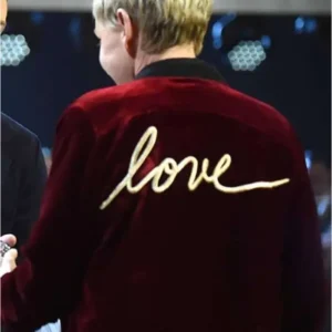 Ellen DeGeneres 43rd Peoples Choice Awards Love Jacket Back look