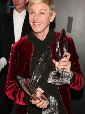 Ellen DeGeneres 43rd Peoples Choice Awards Love Jacket Front Look