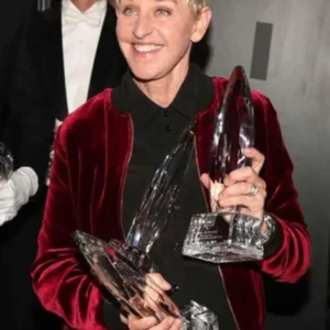 Ellen DeGeneres 43rd Peoples Choice Awards Love Jacket Front Look
