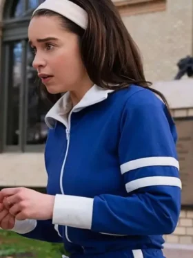 Emilia Clarke Ponies S01 Blue Track Jacket