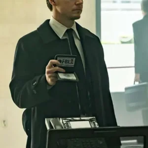 Evan Peters The Beauty Black Wool Coat Front Look