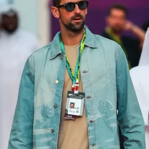 F1 Qatar Grand Prix 2025 Novak Djokovic Denim Jacket Front Look