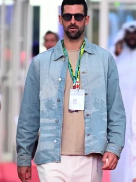 F1 Qatar Grand Prix 2025 Novak Djokovic Denim Jacket Front Look