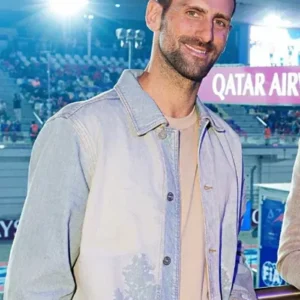 F1 Qatar Grand Prix 2025 Novak Djokovic Denim Jacket Front Look