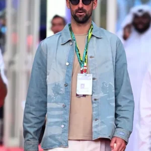 F1 Qatar Grand Prix 2025 Novak Djokovic Denim Jacket Front Look