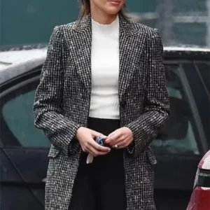 Fool Me Once 2024 Michelle Keegan Checkered Trench Coat Front Look