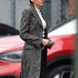 Fool Me Once 2024 Michelle Keegan Checkered Trench Coat Front Look
