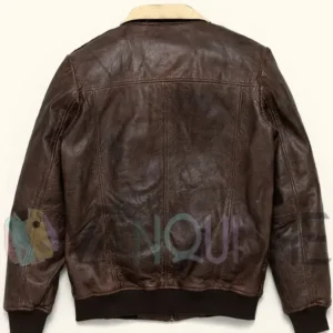 Full Grain Leather Bomber Jacket back look
